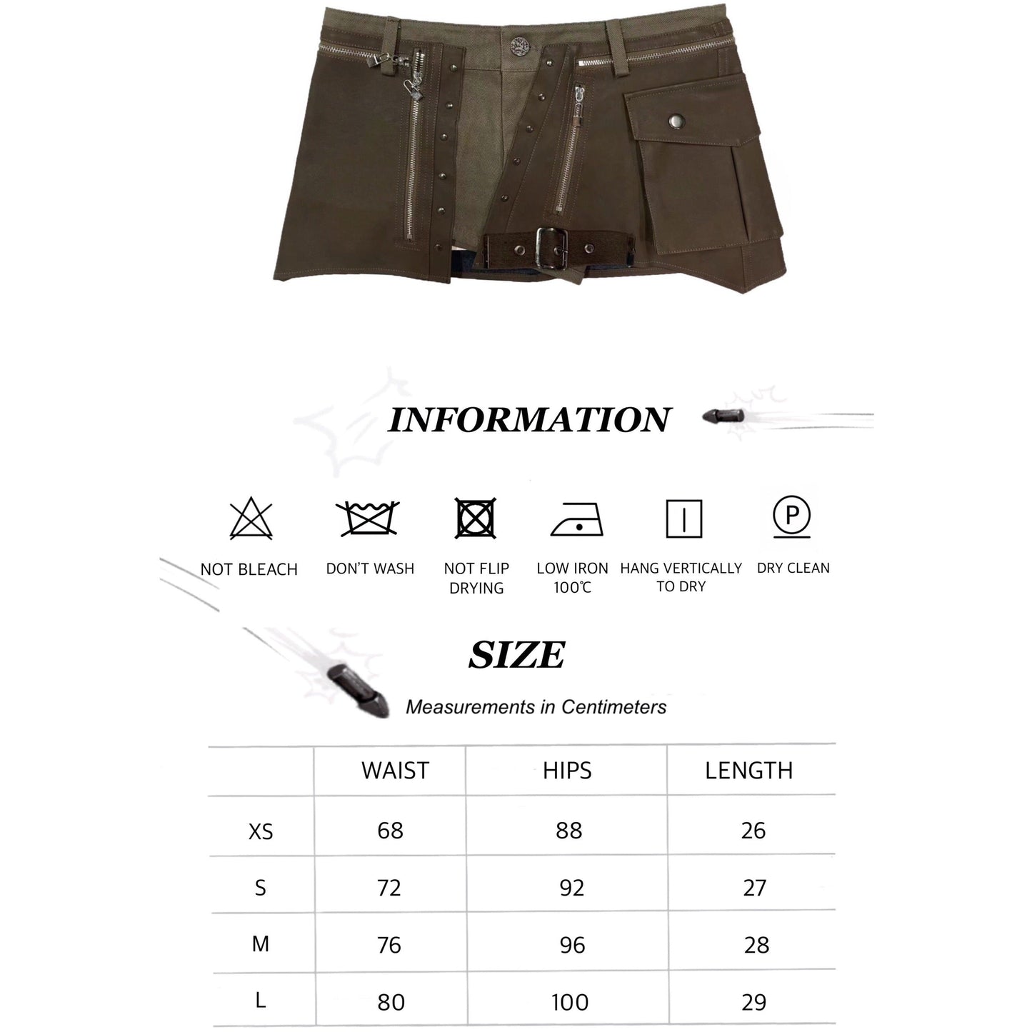 Dark Green Leather Skirt