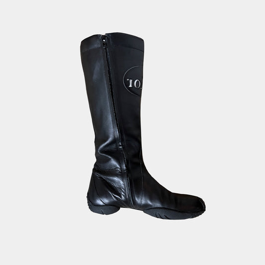 CHRISTIAN DIOR BLACK 2000S COMBAT LEATHER BOOTS