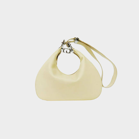 GUCCI 1990S CREAM LEATHER G CLASP HOBO BAG