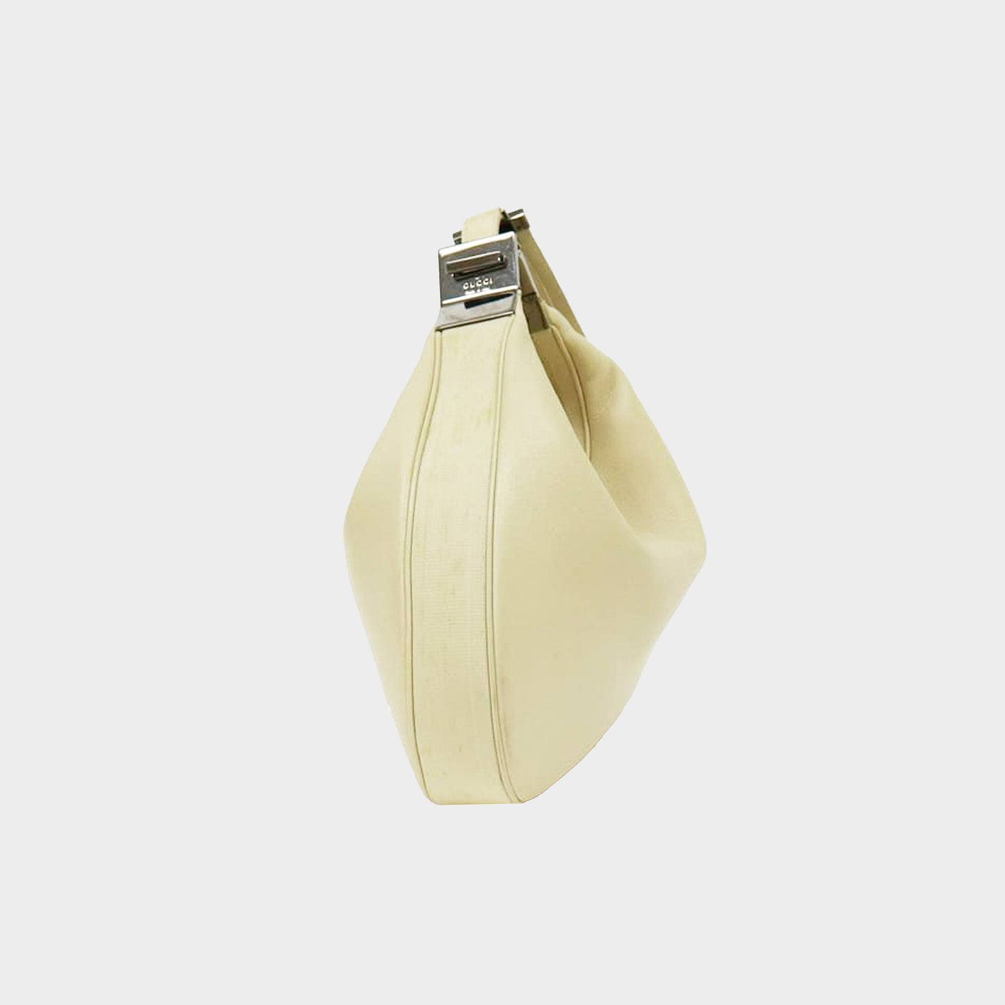 GUCCI 1990S CREAM LEATHER G CLASP HOBO BAG