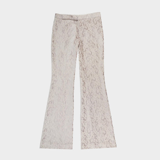 GUCCI BY TOM FORD SS 2000 IVORY JACQUARD PANTS