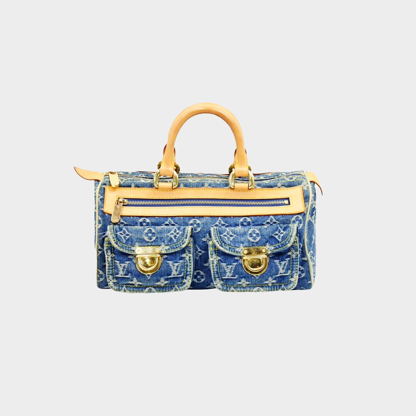 LOUIS VUITTON 2005 DENIM NEO MONOGRAM SPEEDY BAG