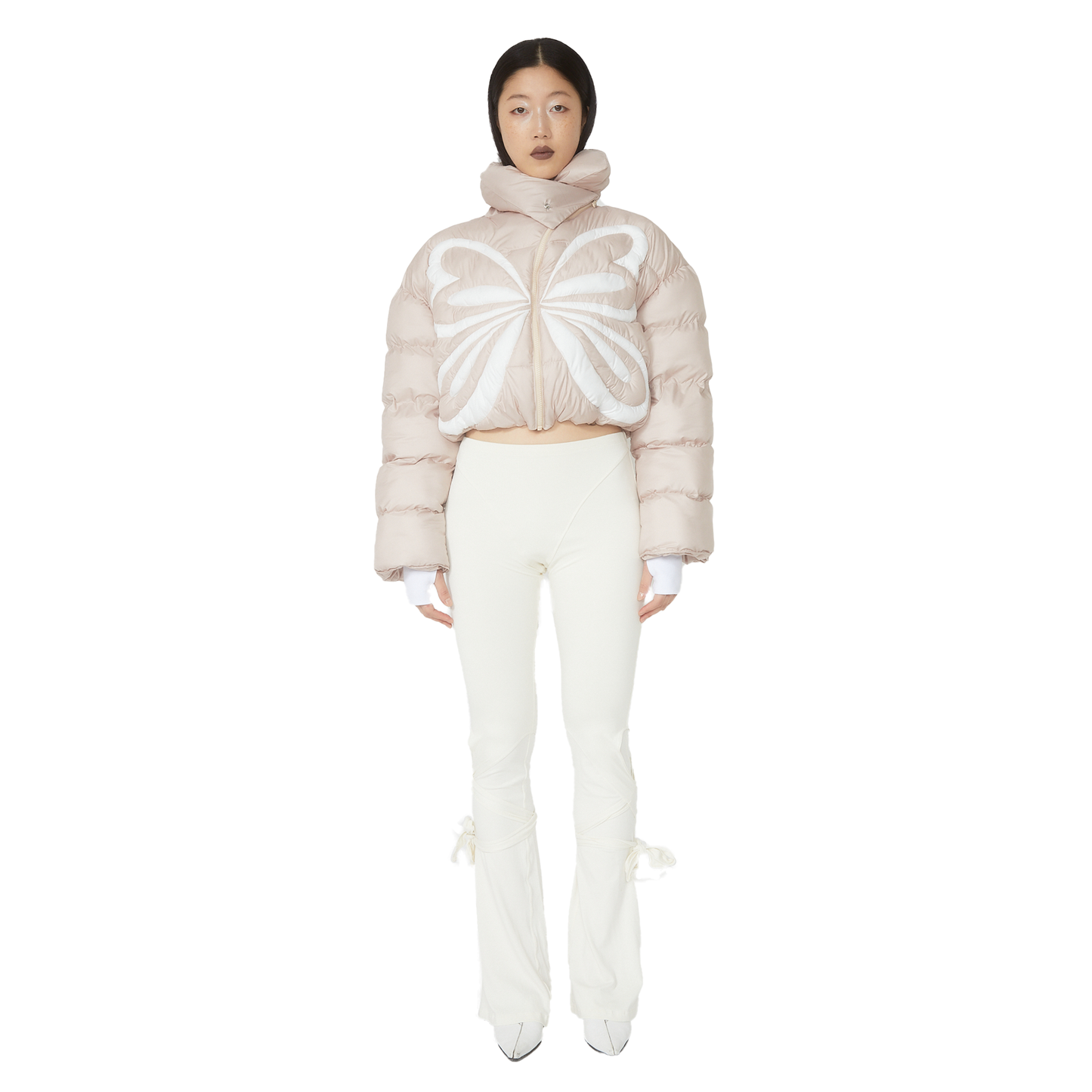 Beige Butterfly Puffa Jacket